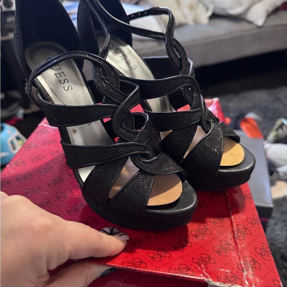 Guess Black Women's Strappy Heels